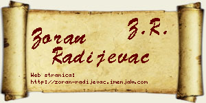 Zoran Radijevac vizit kartica
